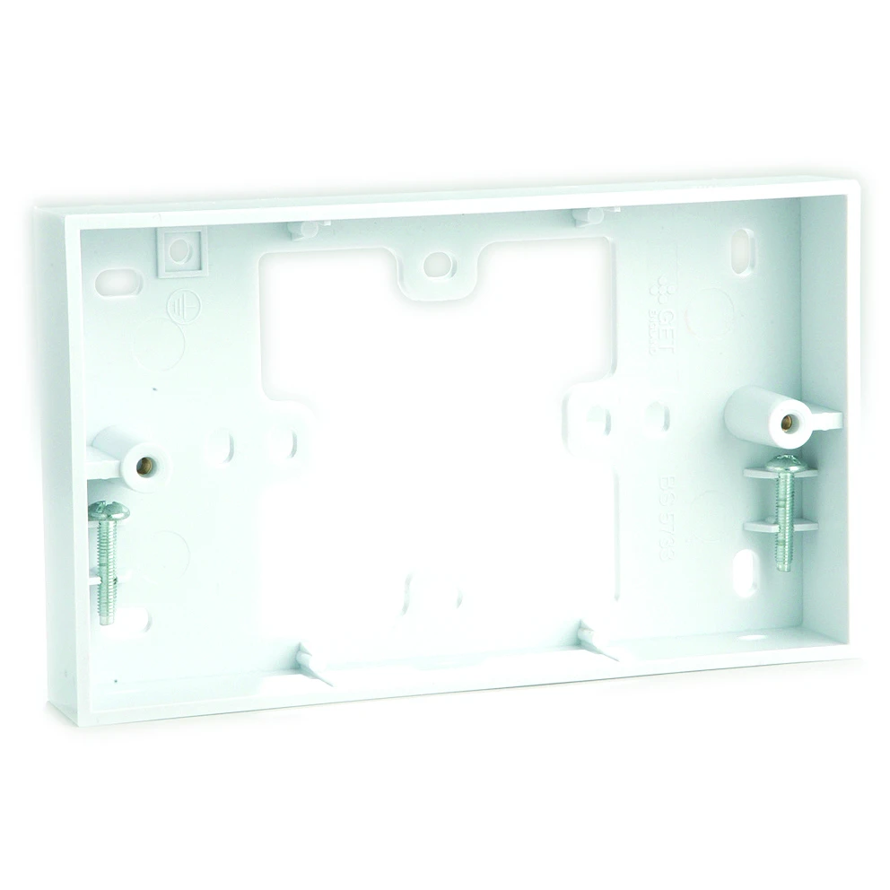 Newlec NL8385/225 White Moulded 25mm Deep Surface Two Gang Box New 
