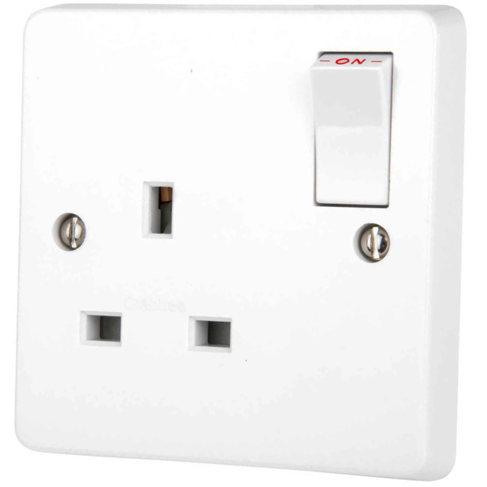 Crabtree 4304/D Switched Socket 1 Gang Double Pole 13A White 5 Pack 