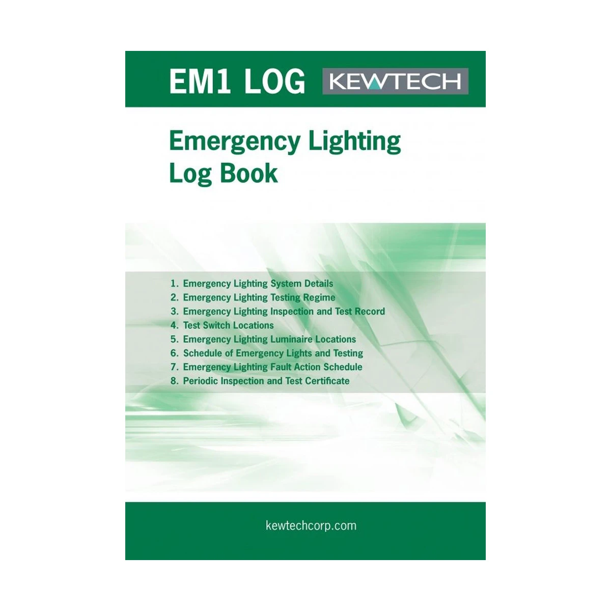 Kewtech EMLOG Emergency Lighting Log Book 
