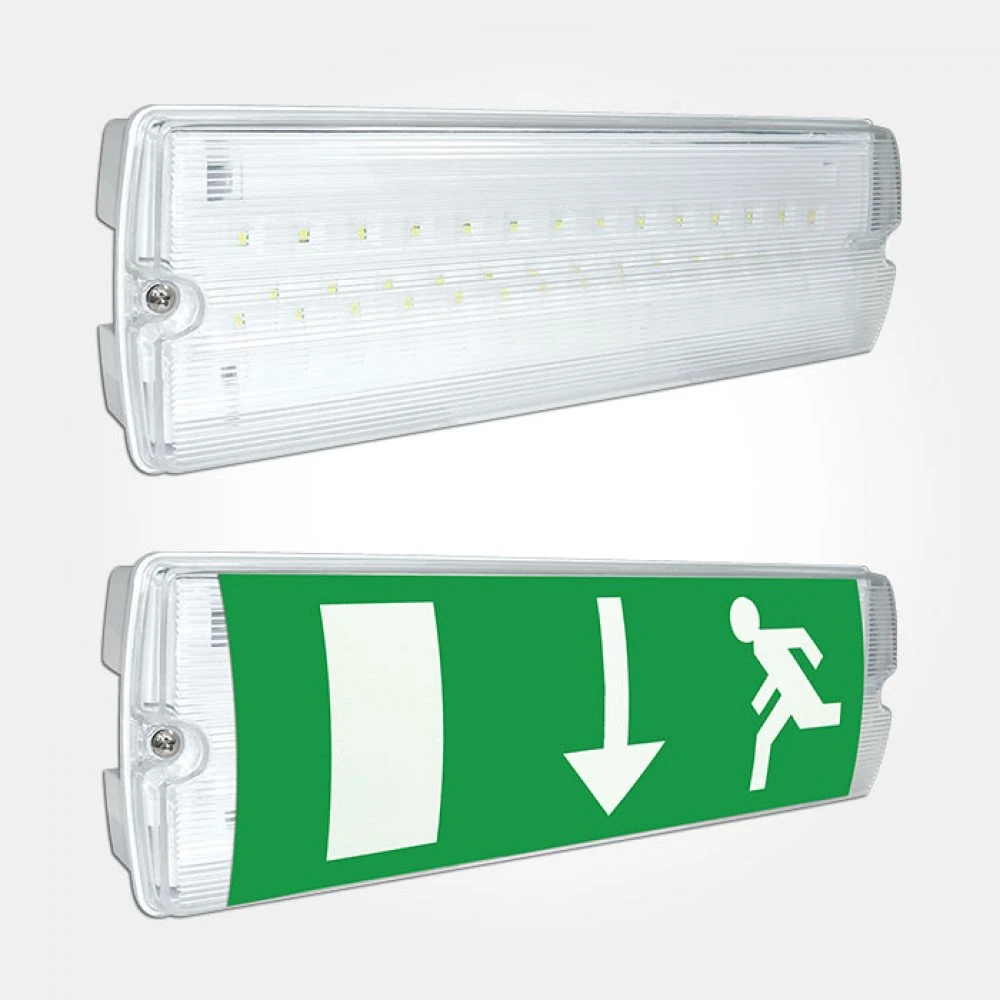 3 Hr Non & Maintained 7W LED Emergency Bulkhead SELF TEST Fire Exit Light IP65 