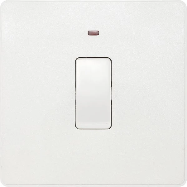 BG PCDCL31W-01, Pearlescent White Evolve 20A 2 Pole LED Switch White  Insert